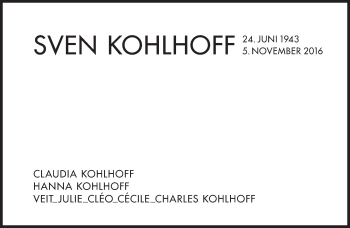 Traueranzeige von Sven Kohlhoff von Süddeutsche Zeitung