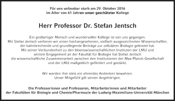 Traueranzeige von Stefan Jentsch von Süddeutsche Zeitung