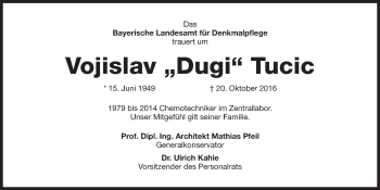 Traueranzeige von Vojislav Tucic von Süddeutsche Zeitung