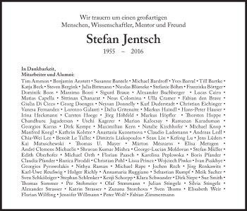 Traueranzeige von Stefan Jentsch von Süddeutsche Zeitung