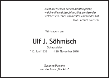 Traueranzeige von Ulf  Böhmisch von Süddeutsche Zeitung