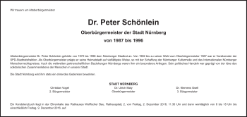 Traueranzeige von Peter Schönlein von Süddeutsche Zeitung