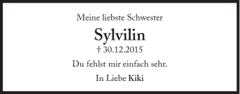 Traueranzeige von Sylvilin Schmakowski von Süddeutsche Zeitung