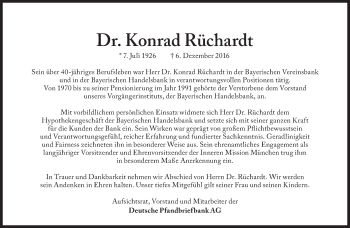 Traueranzeige von Konrad Rüchardt von Süddeutsche Zeitung