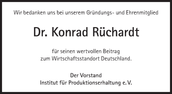 Traueranzeige von Konrad Rüchardt von Süddeutsche Zeitung