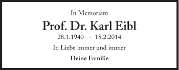 Traueranzeige von Karl Eibl von Süddeutsche Zeitung