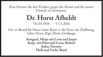 Traueranzeige von Horst Afheldt von Süddeutsche Zeitung