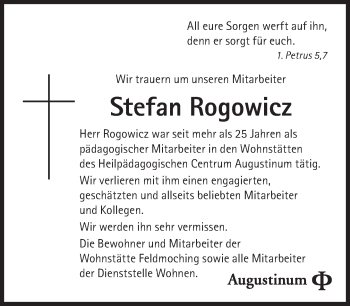 Traueranzeige von Stefan Rogowicz von Süddeutsche Zeitung