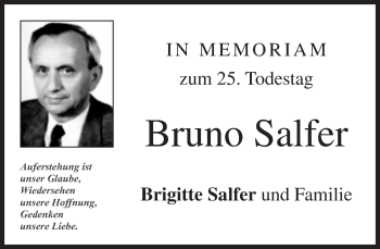 Traueranzeige von Bruno Salfer von Süddeutsche Zeitung