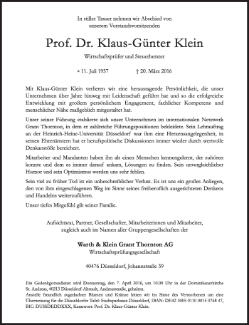 Traueranzeige von Klaus-Günter Klein von Süddeutsche Zeitung