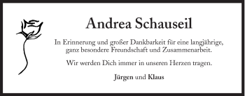 Traueranzeige von Andrea Schauseil von Süddeutsche Zeitung