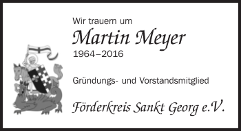 Traueranzeige von Martin Meyer von Süddeutsche Zeitung
