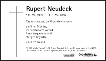 Traueranzeige von Rupert Neudeck von Süddeutsche Zeitung