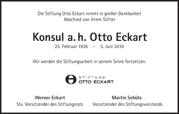 Traueranzeige von Otto Eckart von Süddeutsche Zeitung