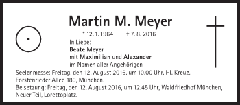 Traueranzeige von Martin Meyer von Süddeutsche Zeitung