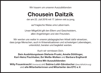 Traueranzeige von Zum Gedenken  von Süddeutsche Zeitung