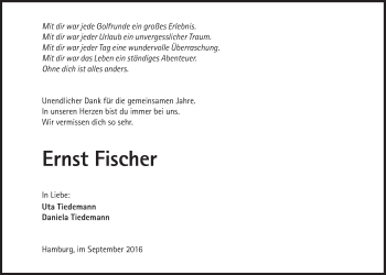 Traueranzeige von Ernst Fischer von Süddeutsche Zeitung