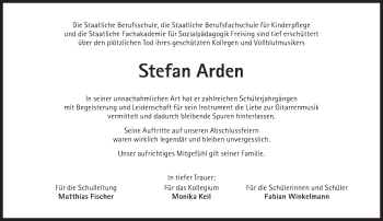 Traueranzeige von Stefan Arden von Süddeutsche Zeitung