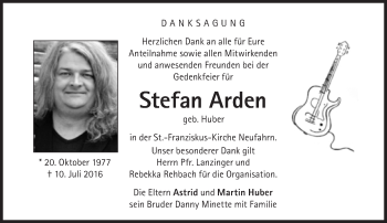 Traueranzeige von Stefan Arden von Süddeutsche Zeitung