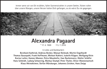 Traueranzeige von Alexandra Pagaard von Süddeutsche Zeitung