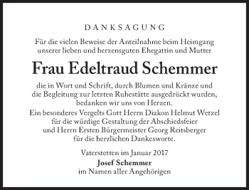 Traueranzeige von Edeltraud Schemmer von Süddeutsche Zeitung
