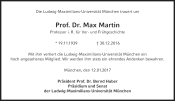 Traueranzeige von Max Martin von Süddeutsche Zeitung