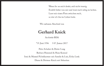 Traueranzeige von Gerhard Knick von Süddeutsche Zeitung