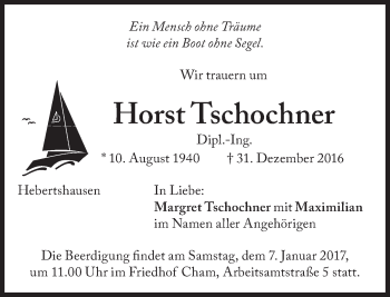 Traueranzeige von Horst Tschochner von Süddeutsche Zeitung