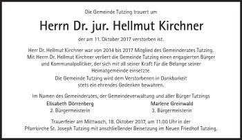 Traueranzeige von Hellmut Kirchner von Süddeutsche Zeitung
