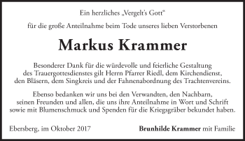 Traueranzeige von Markus Krammer von Süddeutsche Zeitung