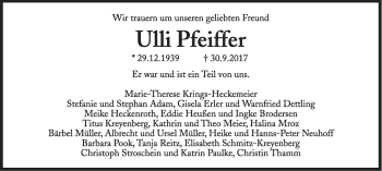 Traueranzeige von Ullrich Pfeiffer von Süddeutsche Zeitung