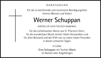 Traueranzeige von Werner Schuppan von Süddeutsche Zeitung