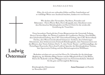 Traueranzeige von Ludwig Ostermair von Süddeutsche Zeitung