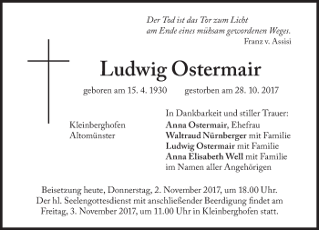 Traueranzeige von Ludwig Ostermair von Süddeutsche Zeitung