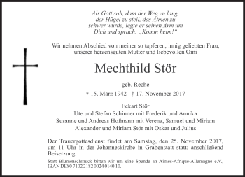 Traueranzeige von Mechthild Stör von Süddeutsche Zeitung
