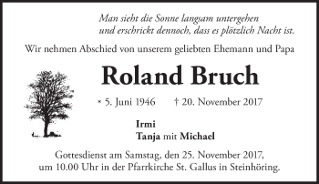 Traueranzeige von Roland Bruch von Süddeutsche Zeitung