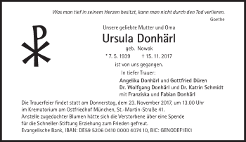 Traueranzeige von Ursula Donhärl von Süddeutsche Zeitung