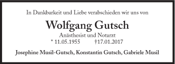 Traueranzeige von Wolfgang Gutsch von Süddeutsche Zeitung