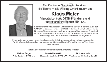 Traueranzeige von Klaus Maier von Süddeutsche Zeitung