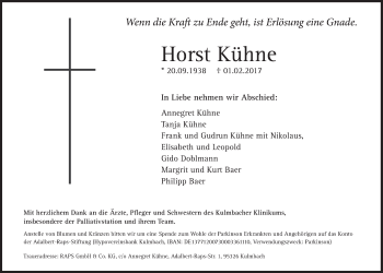 Traueranzeige von Horst Kühne von Süddeutsche Zeitung
