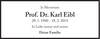 Traueranzeige von Karl Eibl von Süddeutsche Zeitung