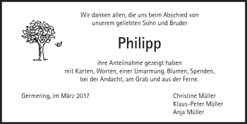 Traueranzeige von Philipp Müller von Süddeutsche Zeitung