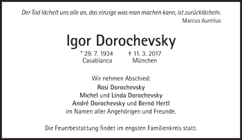 Traueranzeige von Igor Dorochevsky von Süddeutsche Zeitung