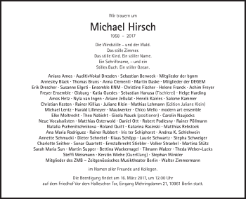 Traueranzeige von Michael Hirsch von Süddeutsche Zeitung