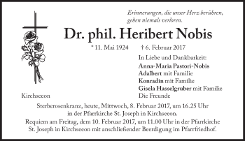 Traueranzeige von Heribert Nobis von Süddeutsche Zeitung
