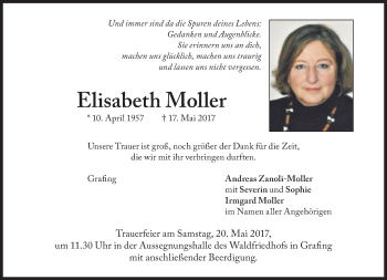 Traueranzeige von Elisabeth Moller von Süddeutsche Zeitung