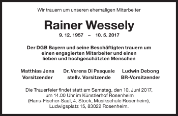 Traueranzeige von Rainer Wessely von Süddeutsche Zeitung
