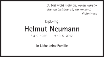 Traueranzeige von Helmut Neumann von Süddeutsche Zeitung