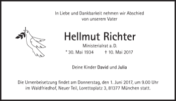 Traueranzeige von Hellmut Richter von Süddeutsche Zeitung