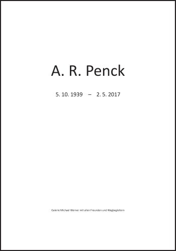 Traueranzeige von A. R. Penck von Süddeutsche Zeitung